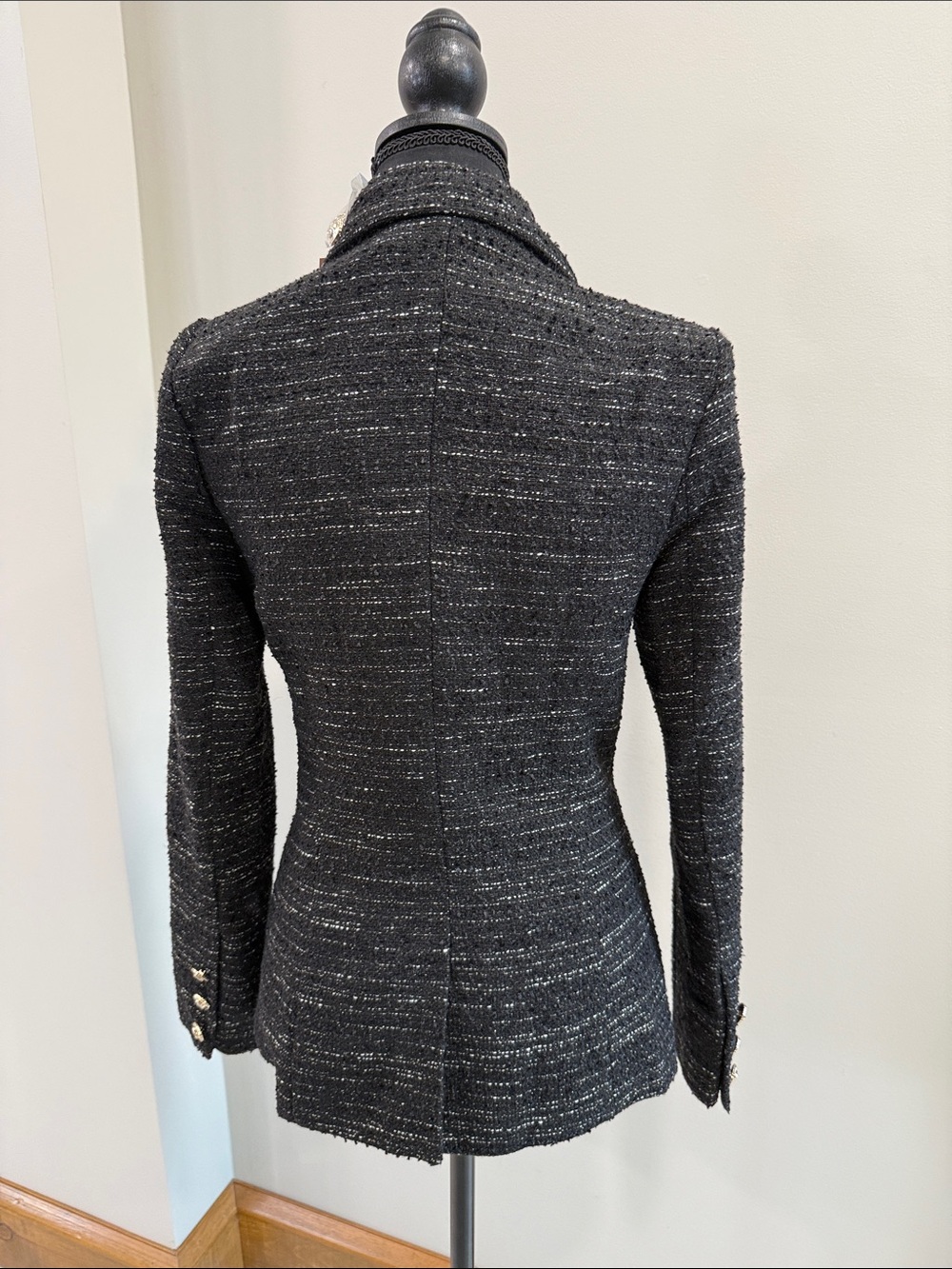 Kittenish NWT  black white and gold tweed blazer jacket size S - Picture 4 of 7